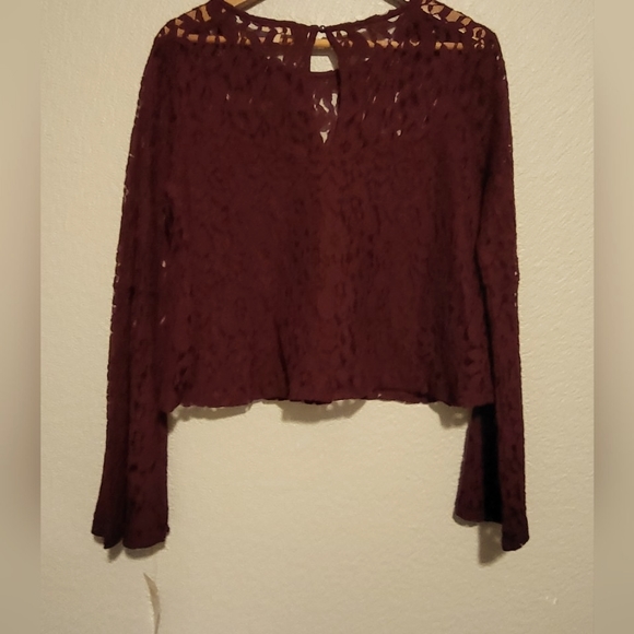 Eyeshadow Tops Eyeshadow Clothing Nwt Lace Shorty Top In Burgundy